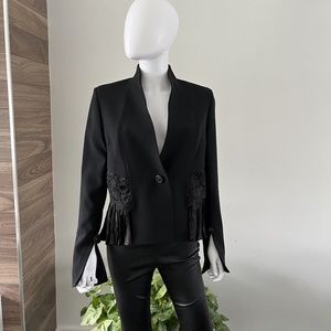 UNTTLD Made In Canada Blazer Jacket Black Embroidery Button Sz 8❤️